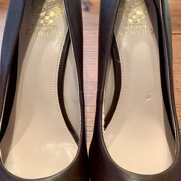 Vince Camuto Brown Leather Pump, Women's Size 7.5 - Picture 4 of 6